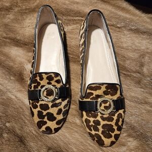 VICTORIA'S SECRET Leopard Print Slip On Loafers - Flats sz 7.5 Faux Fur Texture